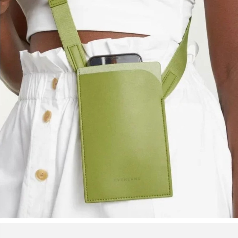 NWOT The Cactus Leather Mini Sling Bag Everlane Phone Bag Green Vegan Purse